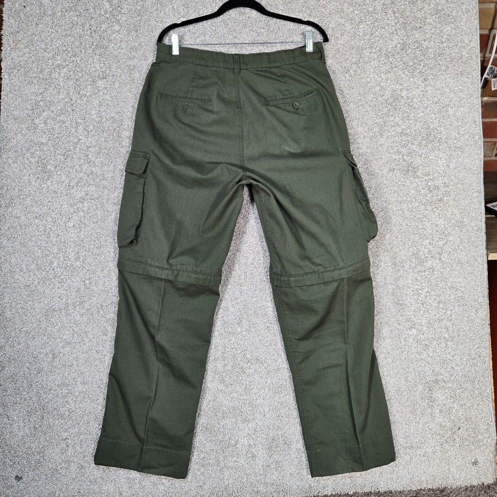 Boy Scouts Of America Pants Mens 32x28.5 Husky Green Convertible Uniform Cargo - Picture 2 of 8
